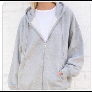 Brandy Melville grey zip up hoodie